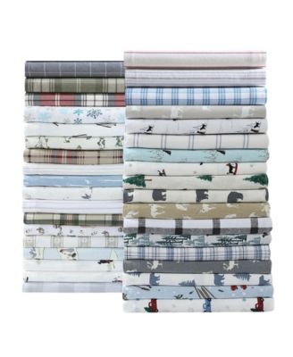 Printed Cotton Flannel 4-Pc. Sheet Set, Full