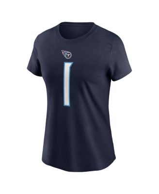 Women's Cam Ward Navy Tennessee Titans 2025 NFL Draft First Round Pick Name Number T-Shirt
