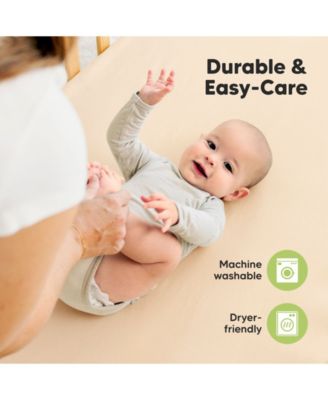 2pk Soothe Fitted Crib Sheets Neutral, Baby Crib Sheets, Fits Standard Nursery Baby Mattress