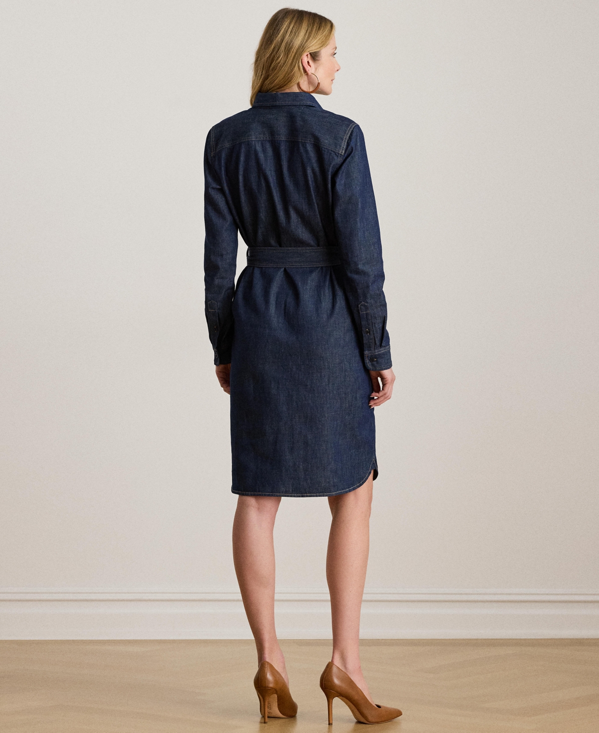 Lauren Ralph Women's Belted Denim Shirtdress