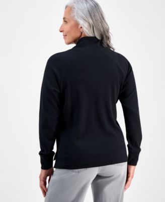 Petite Waffle-Knit Half-Zip Sweatshirt, Macy's Exclusive