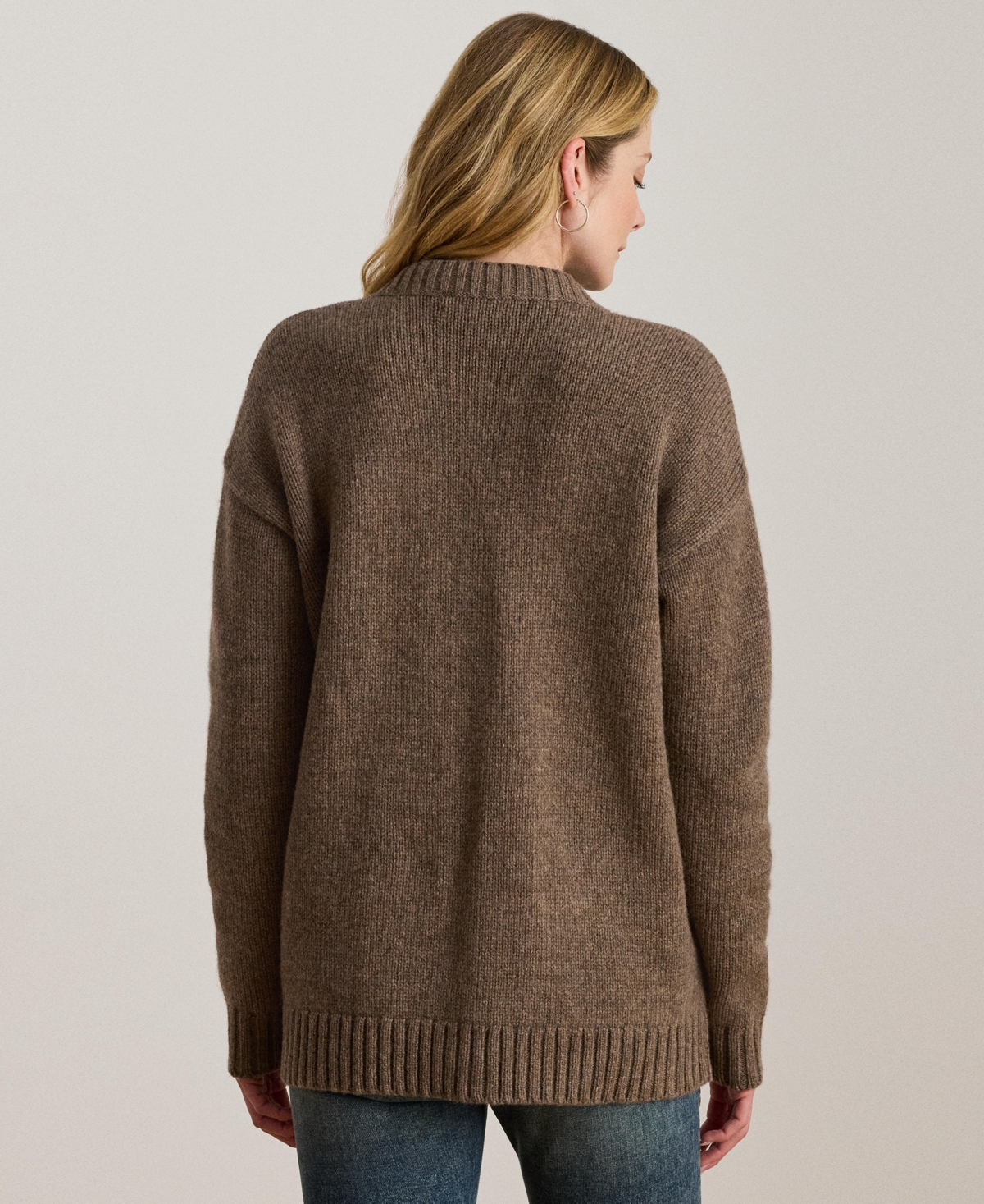 Ralph Lauren Wool-blend V-neck Cardigan In Brown