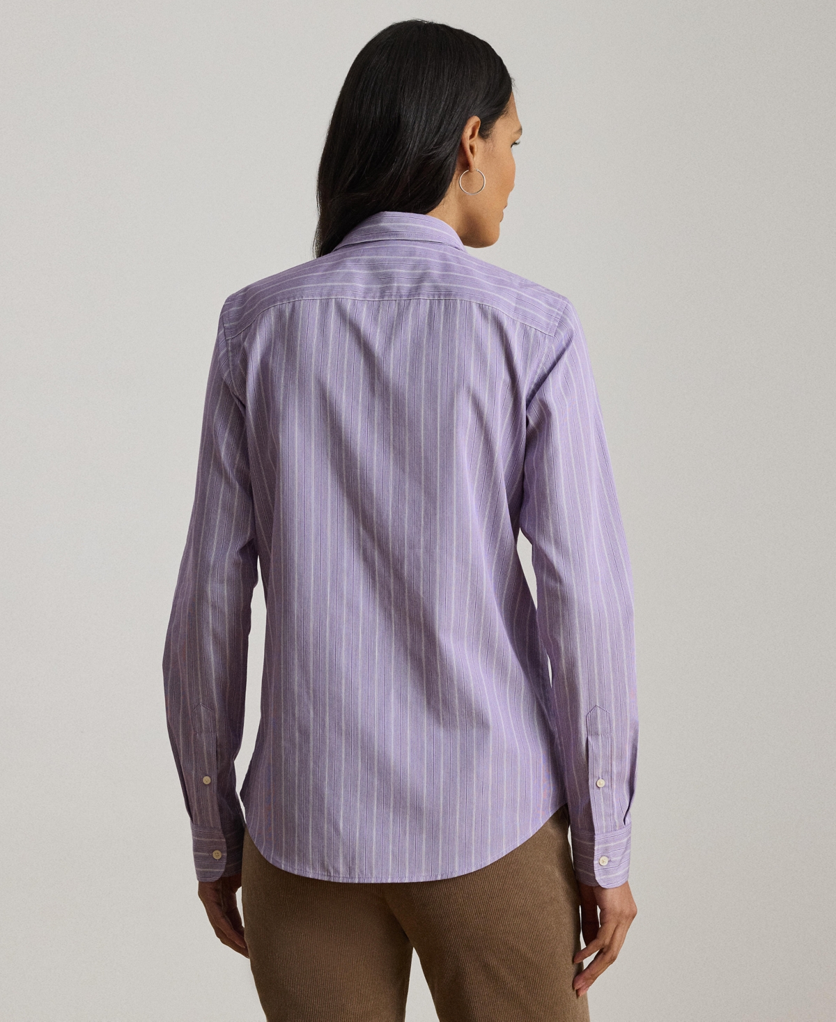Ralph Lauren Lauren  Relaxed Fit Plaid Cotton Button-up Shirt In Purple