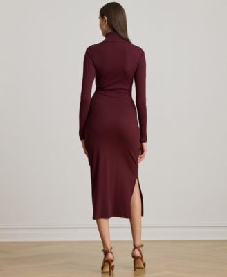 Women's Tie-Front Turtle Neck Dress