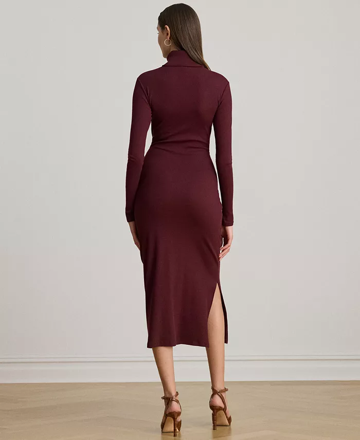 Women's Tie-Front Turtle Neck Dress - thumbnail 4