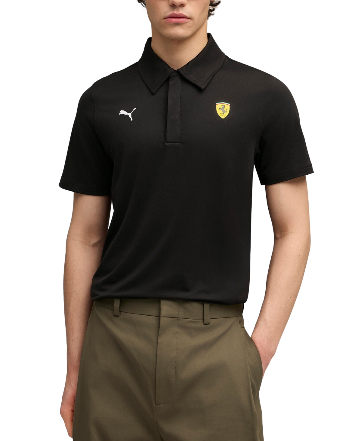 Puma Men's Ferrari Sportswear Cloudspun Polo In Black
