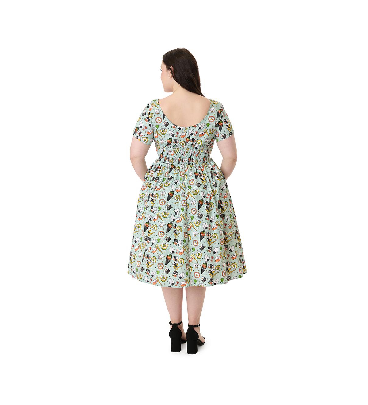 Unique Vintage Plus Smocked Back Swing Dress