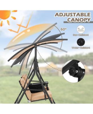 Porch Swing Hammock Chair with Adjustable Canopy