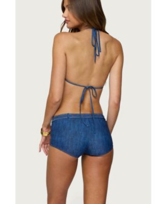 Women's Agnes Denim Printed Boyshort Bikini Bottom