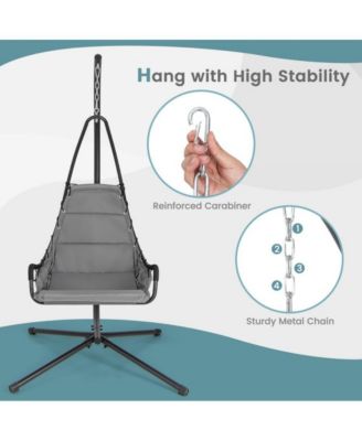 Hanging Chair Hammock with Stand and Extra Large Padded Seat