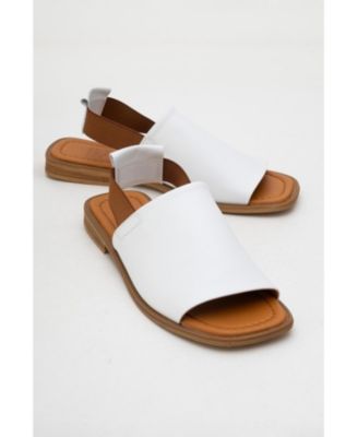 Fuela Leather Elastic Flat Sandals (Women)