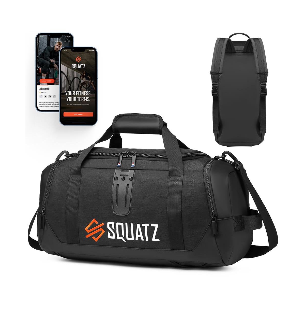 Travel Duffle Bag Pack, Foldable Overnight Bag with Compartments, Tear-Resistant Carry-On - Black