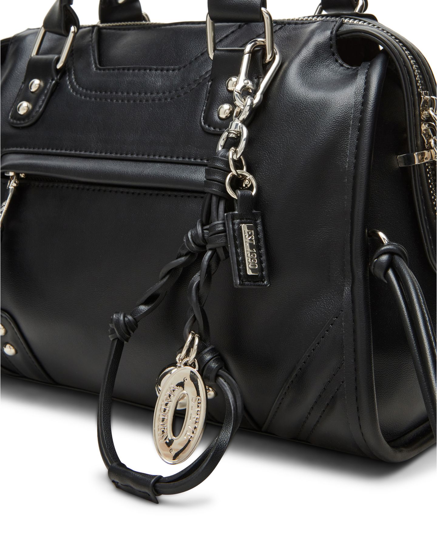 Женская сумка Steve Madden Briggs City Zipper Satchel, цвет: Чёрный — фото 5