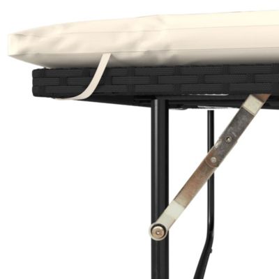 vidaXL Patio Sofa Black Poly Rattan 2-seater