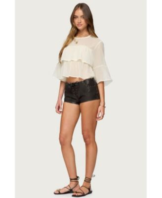 Women's Missey Ruffled Chiffon Top