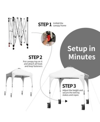 6.6x6.6 FT Pop up Canopy Tent Shelter Height Adjustable w/ Roller Bag