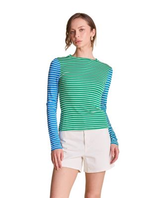 Women's COLOR BLOCK STRIPED T SHIRT
