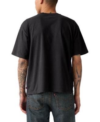 Men's Relaxed Fit Cropped Boxy Short Sleeve Crewneck T-Shirt