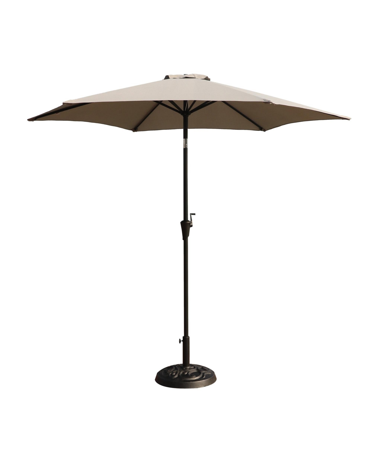 8.8 feet Outdoor Aluminum Patio Umbrella,Market Umbrella with 33 pounds Round Resin Umbrella Base, Push Button Tilt and Crank lift
