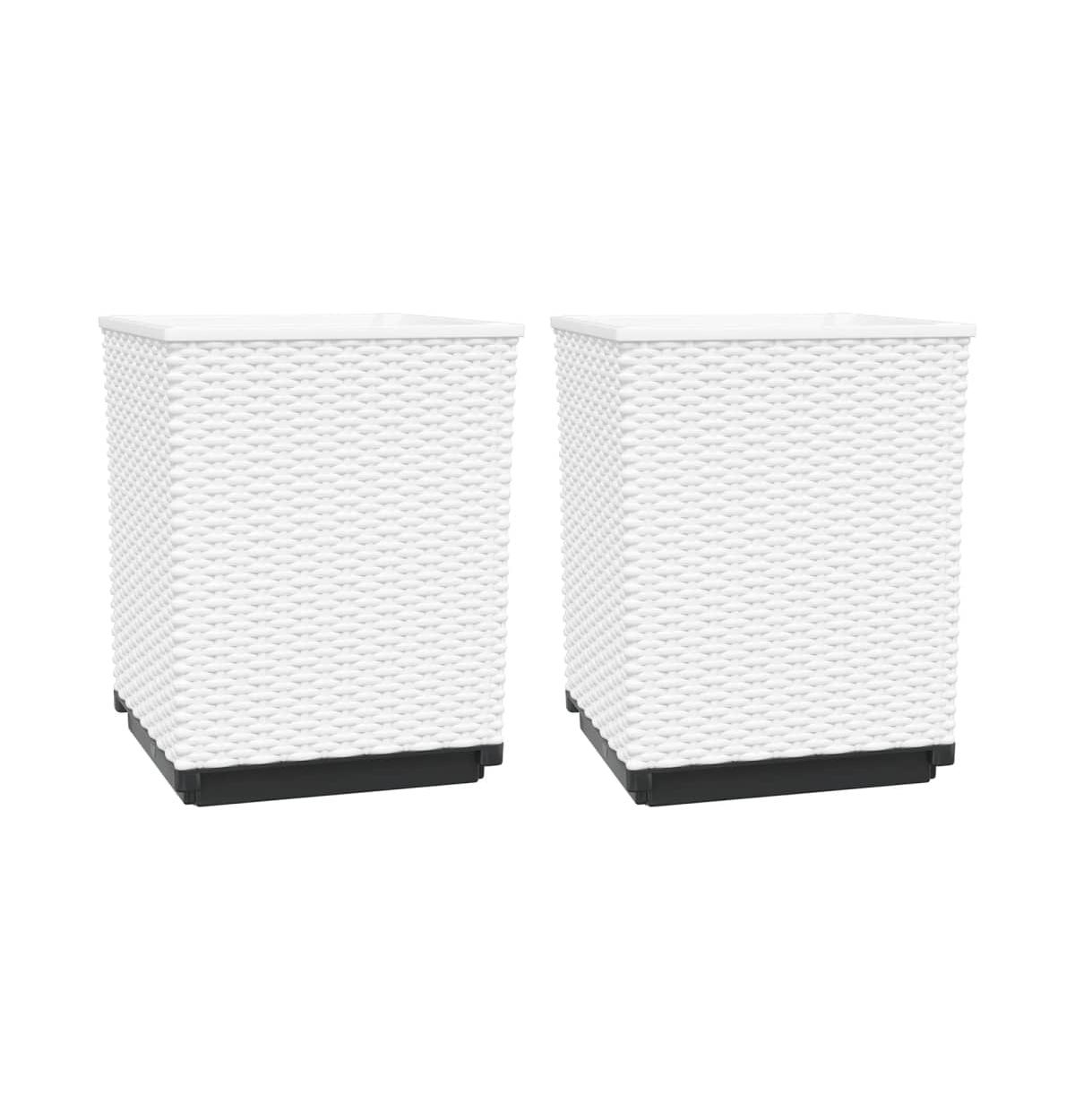 Planters 2 pcs White 11.8&#x22;x11.8&#x22;x14.6&#x22; Polypropylene - White