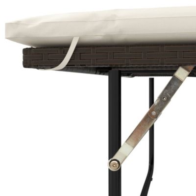 vidaXL Patio Sofa with Cushions 2-Seater Brown Poly Rattan