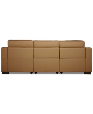 Julius II 3-Pc. Leather Chaise Sectional with 2 Power Recliners