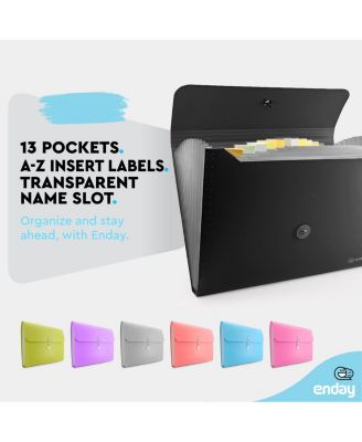 Accordion File Organizer Blue, 7 Pocket Expanding File and Cover Folder with Labels, Plastic Portable Desktop Letter A4 Paper, 1 Pc – by Enday