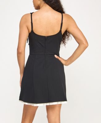 Juniors' Scuba Crepe Sleeveless A-line Dress