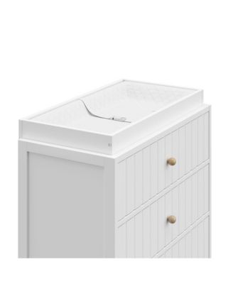 Teddi 3 Drawer Chest with Changing Table Topper (White)