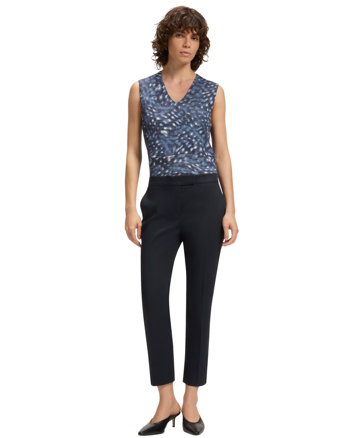 Hugo Boss Boss By  Women's Stretch Cotton Slim-fit Pants In Blue