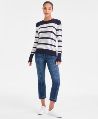 Women's Mixed Stripe Crewneck Sweater