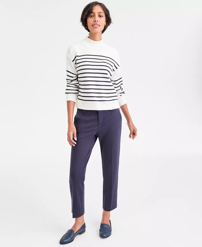 Nautica Women's Mock-Neck Stripe Long-Sleeve Sweater - thumbnail 2