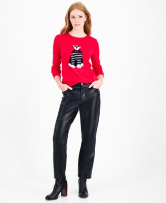 Women's Cotton Graphic Crewneck Sweater