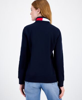 Women's Quarter Zip Embroidered Logo Sweatshirt