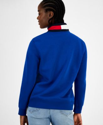 Women's Quarter Zip Embroidered Logo Sweatshirt