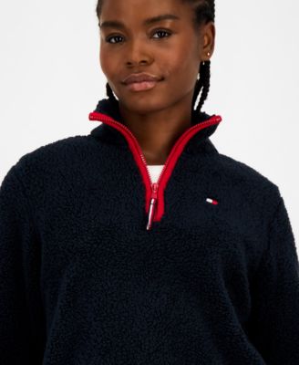 Women's Quarter-Zip Faux-Sherpa Jacket