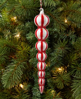 Christmas Cheer Red Stripe Finial Ornament, Macy's Exclusive