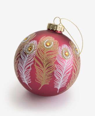 Berry Tones Peacock Feather Ball Ornament, Macy's Exclusive