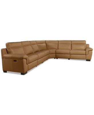 Julius II 6-Pc. Leather L Sectional with 2 Power Recliners, Macy's Exclusive