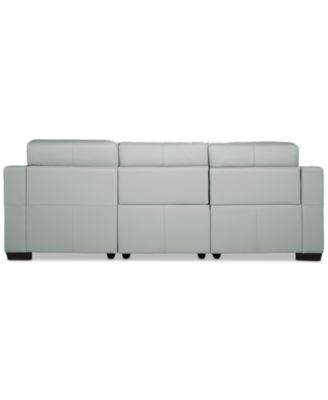 Julius II 3-Pc. Leather Chaise Sectional with 2 Power Recliners, Macy's Exclusive