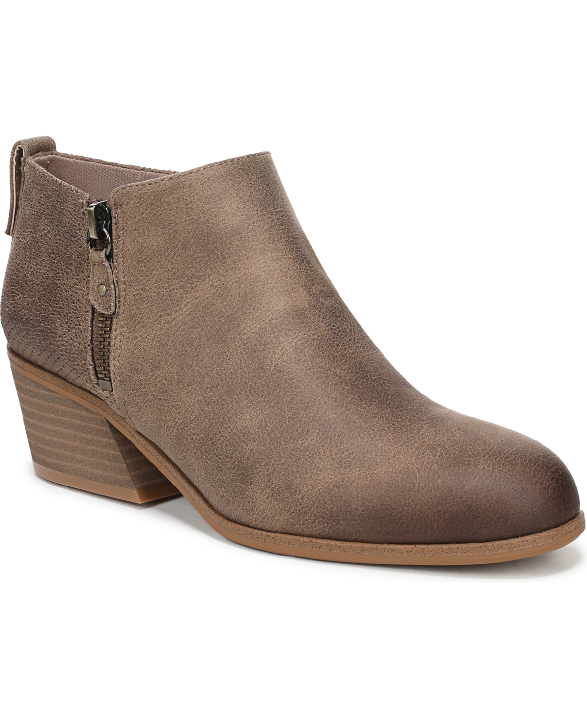 Women's Lainey Almond Toe Western Short Boots - Taupe Faux Leather
