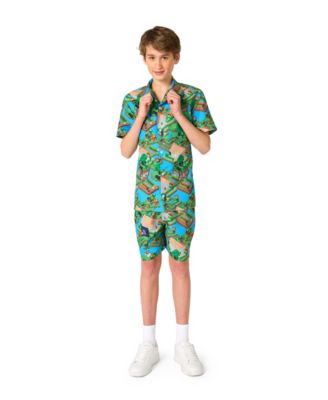 Big Boys 2-Piece Minecraft Summer Short Sleeve Shirt and Shorts Set
