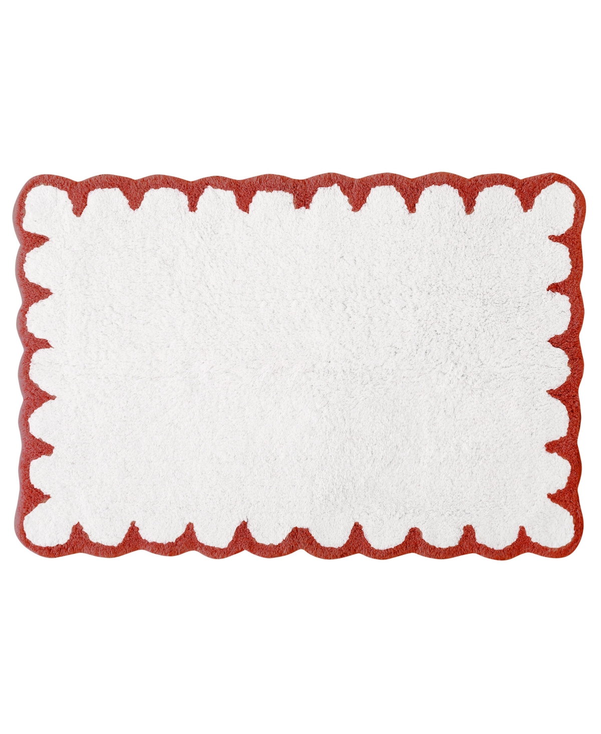 Peri Home Scallop Detail Cotton Bath Mat In Red