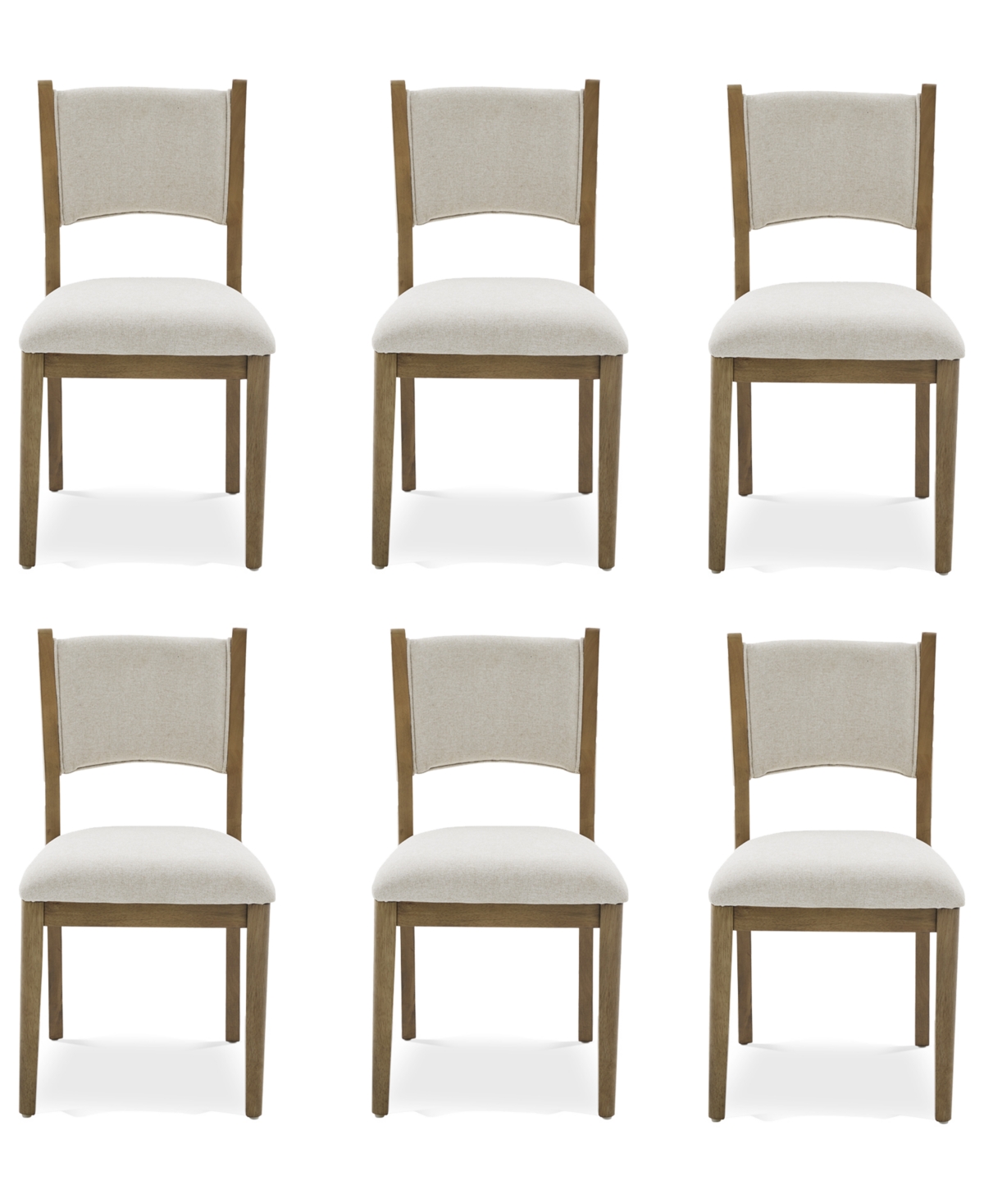Macy's Nordic 6-pc Upholstered Dining Chair Set In Transparent