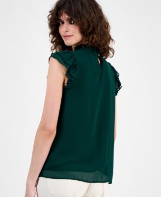 Women's Printed Flutter-Sleeve Top