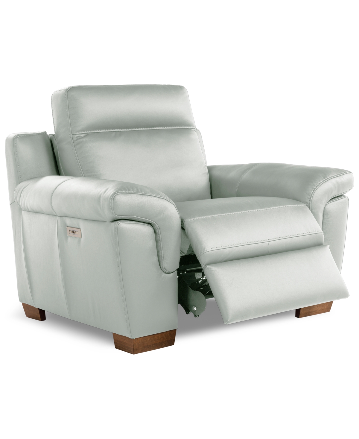 Macy's Julius Ii Leather Power Recliner, Exclusively At  In Gray