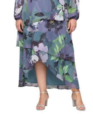Plus Size High-Low Chiffon A-Line Dress