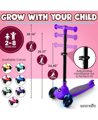 3-Wheel Foldable Kids Scooter - Child Toy Scooter with Built-in LED Wheel Lights, and Easy Maneuvering