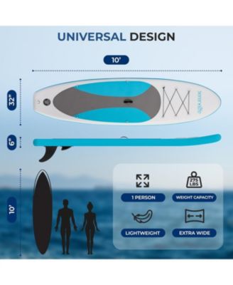 Free-Flow Welded Inflatable Stand-Up Paddle-Board with Double-Action Hand Pump, 3-Shaft Aluminum Paddle, Leash, Fin (Black)