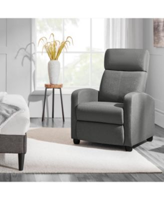 Modern Adjustable Single Fabric Recliner Sofa with Pocket Springs Living Room Bedroom Home Theater